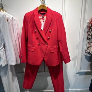 White House Black Market Double-Breasted Hot Pink Women's Suit Jacket & Pants